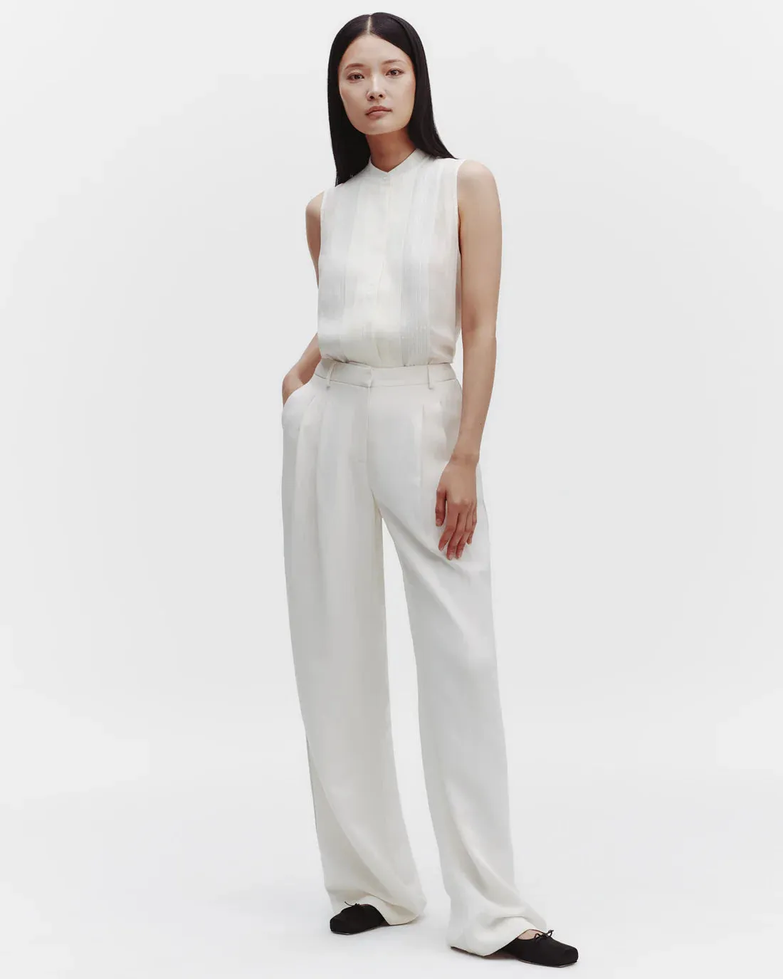Adele Top with Sequins in Ivory