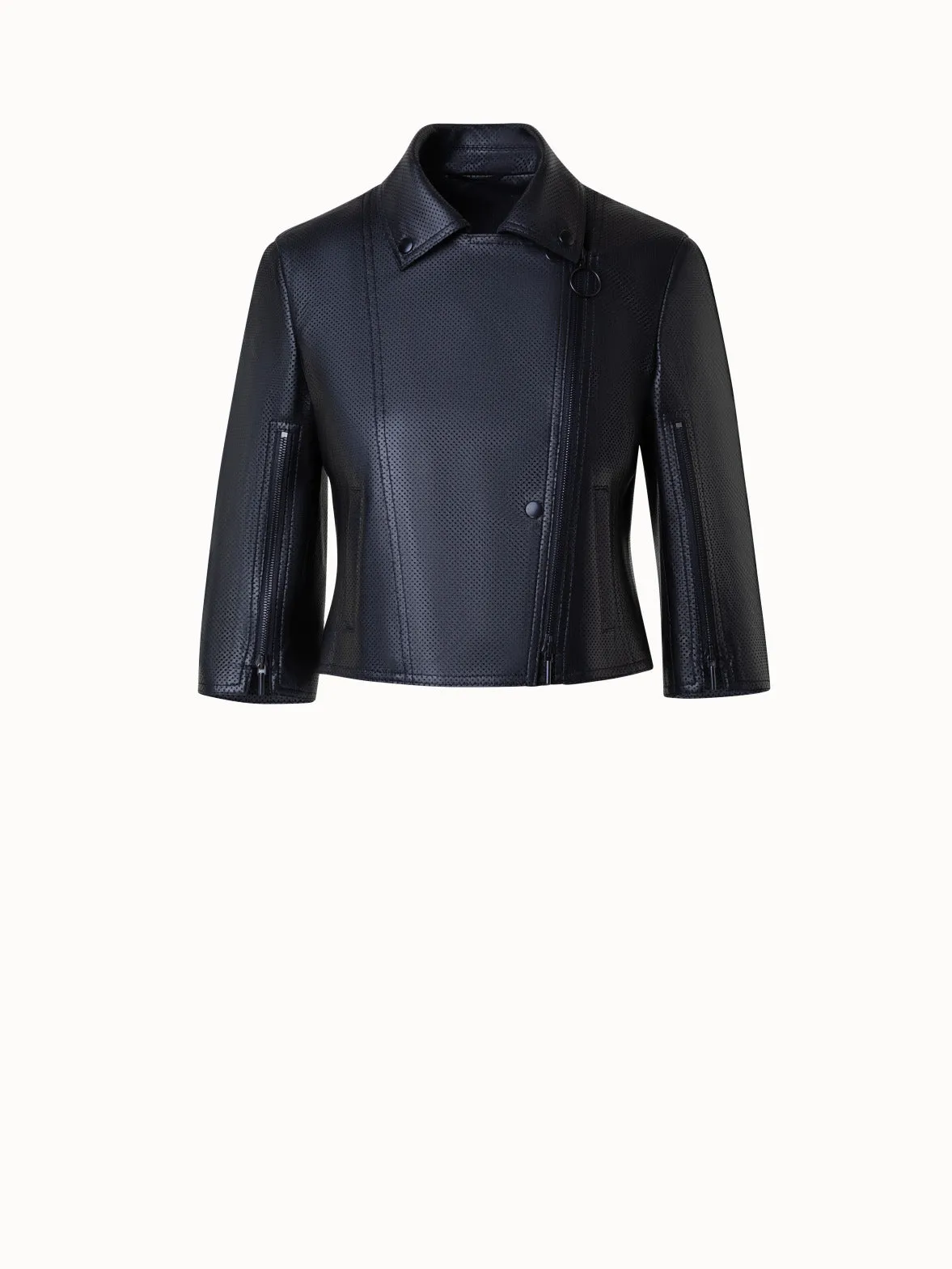 Bikerjacke aus perforiertem Leder
