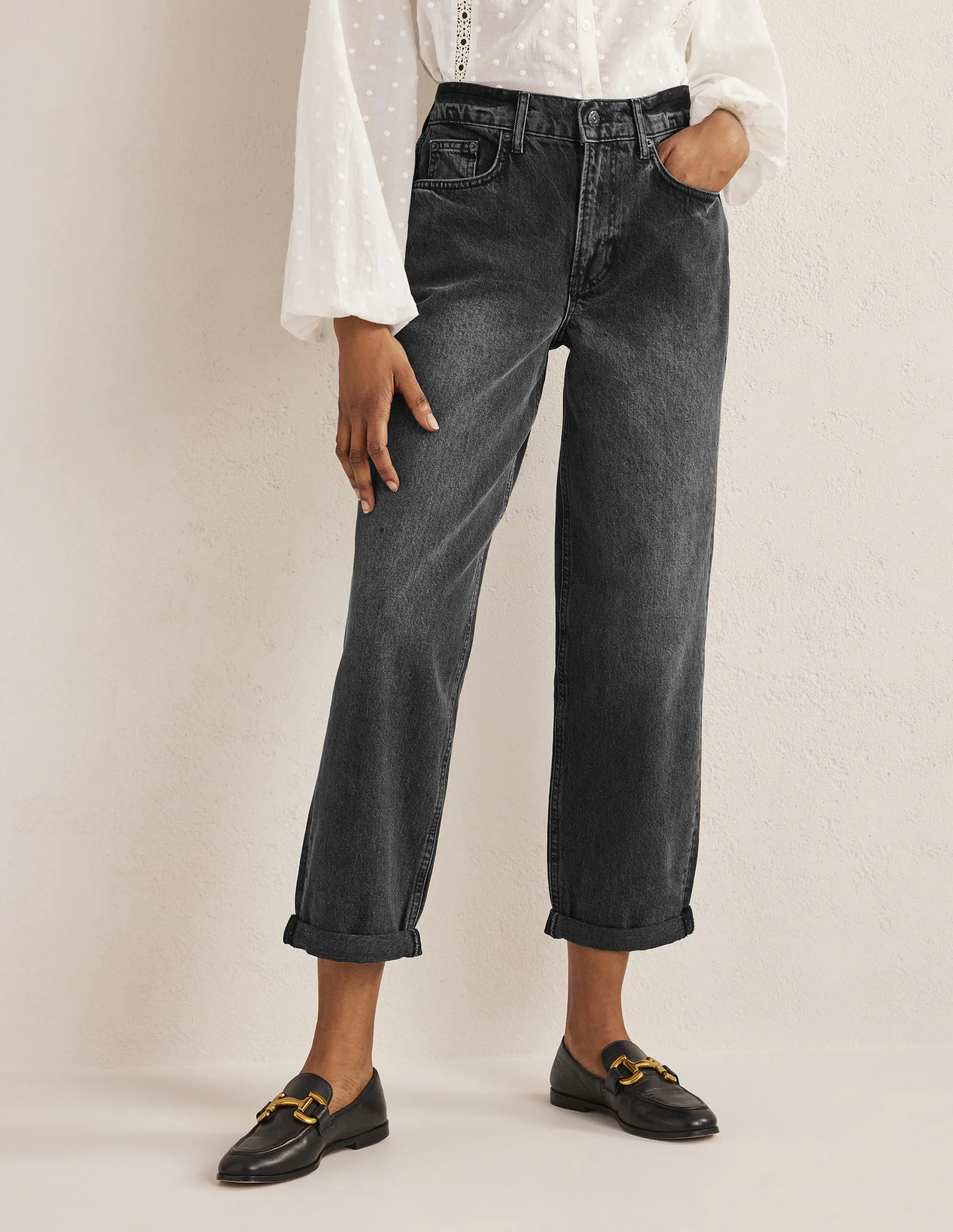 Boyfriend Jeans-Black