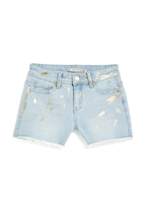 Brittany - Foil Splattered Fray Hem Short