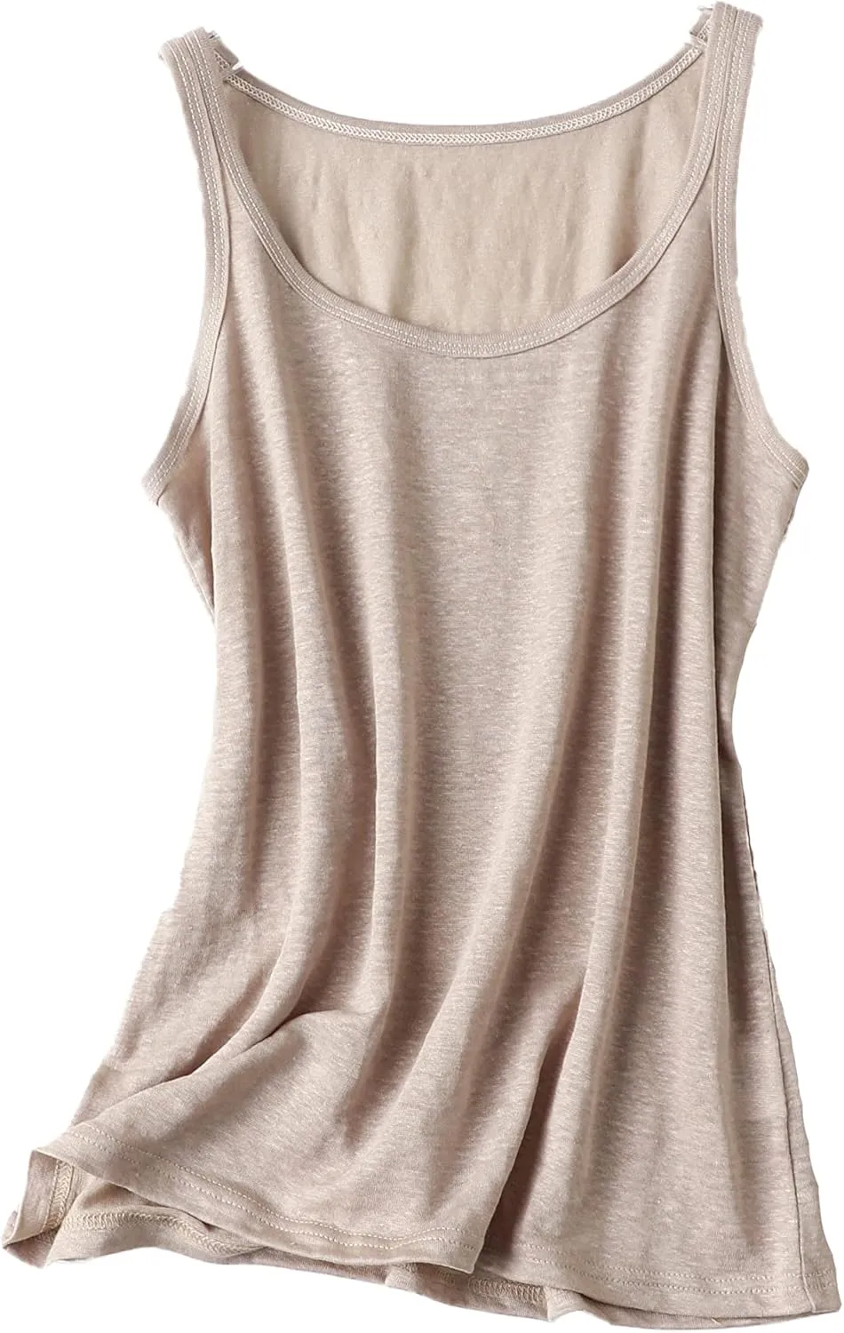 CLC Women's Mulberry Silk Camisole Sleeveless Tank Flax Tops