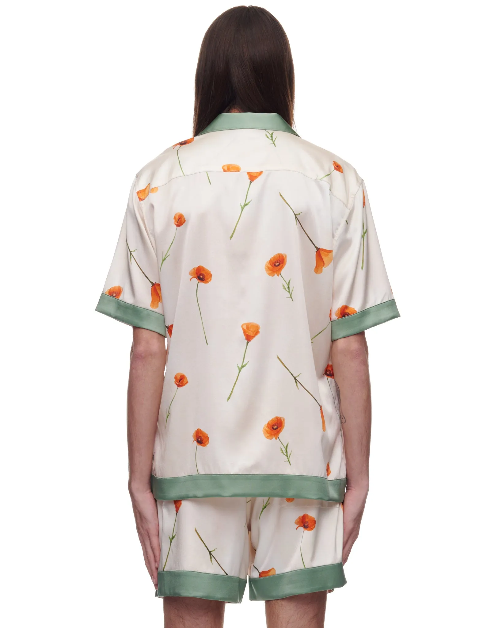 Colorblock Poppy S/S Silk Shirt
