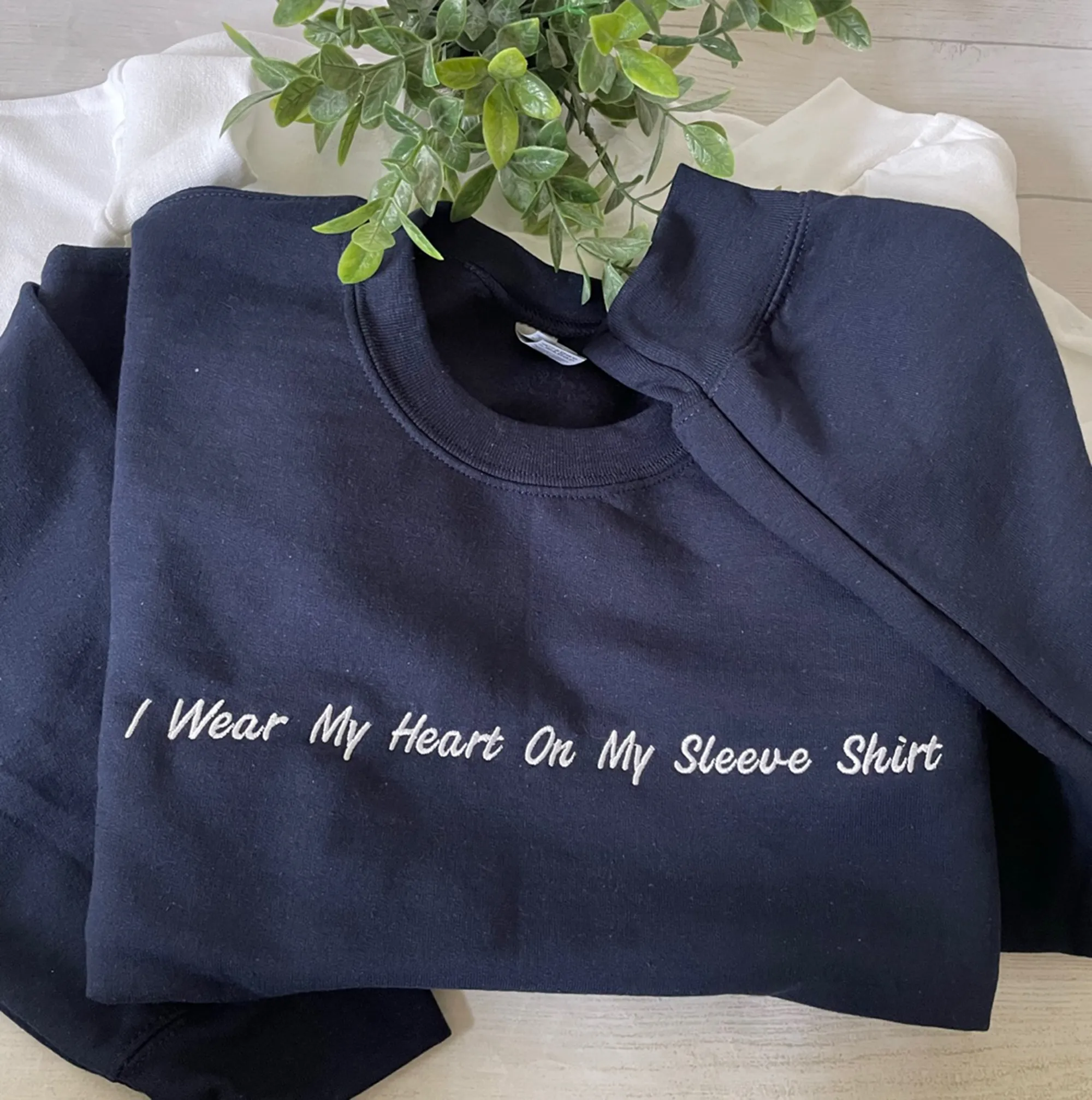 Custom Text Embroidered Sweatshirts Crewneck
