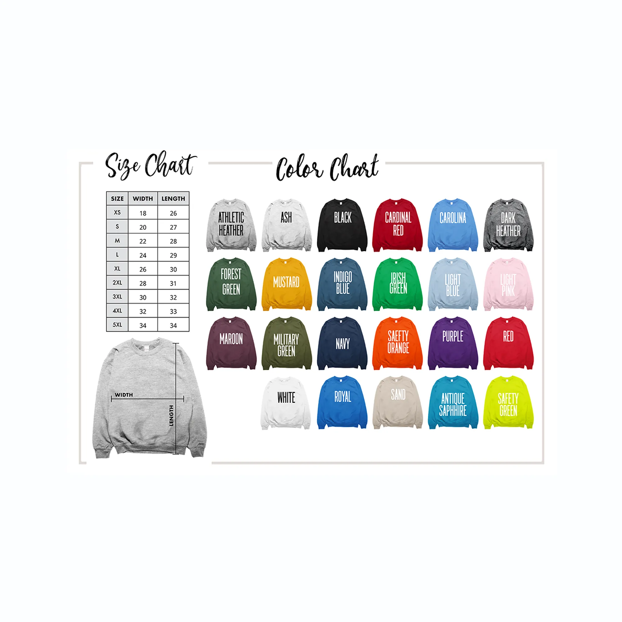 Custom Text Embroidered Sweatshirts Crewneck