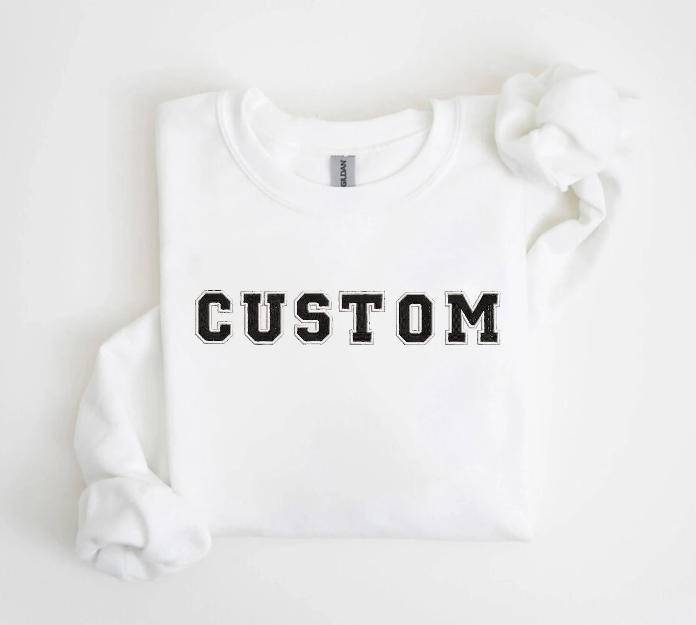Custom Text Embroidered Sweatshirts Crewneck