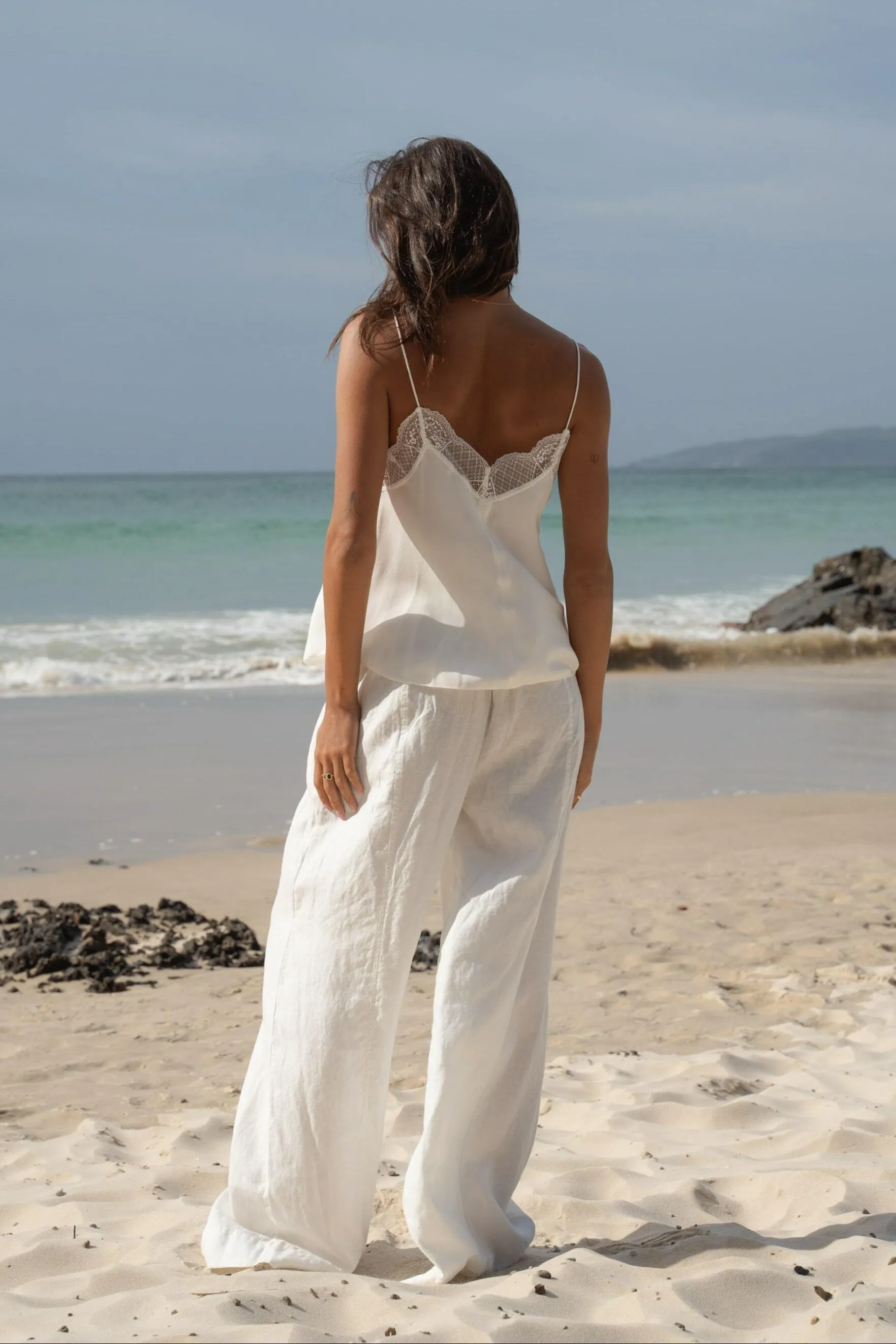 FRANKIE IVORY SILK CAMI