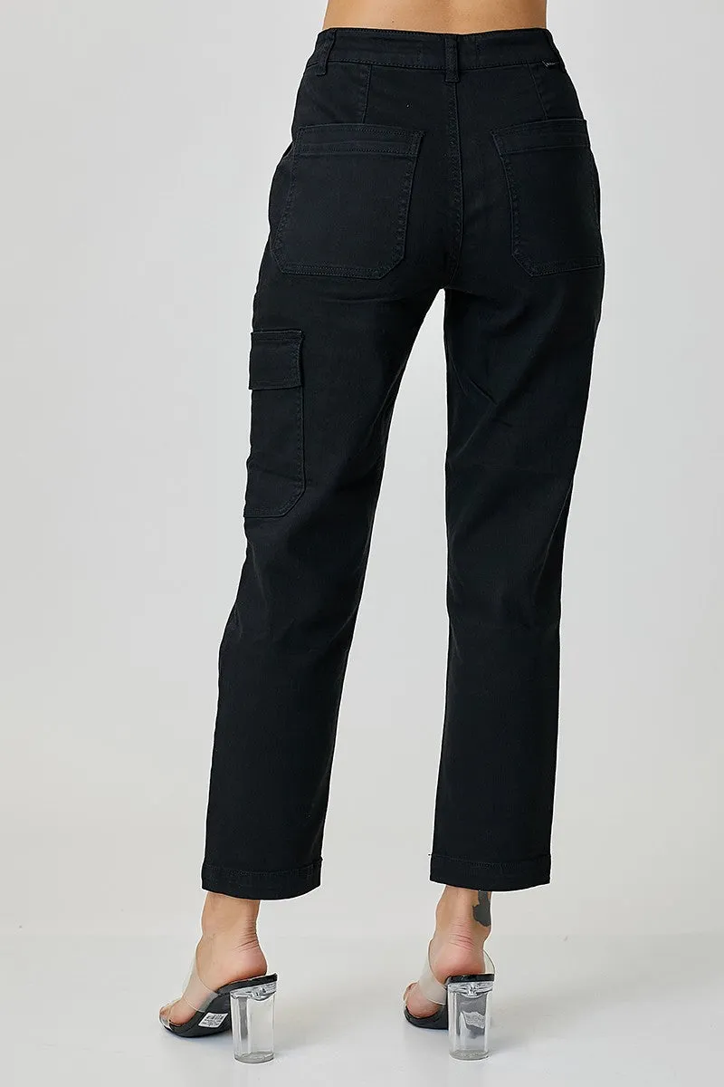 High Rise Cargo Boyfriend Jeans