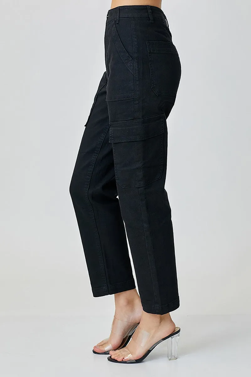 High Rise Cargo Boyfriend Jeans