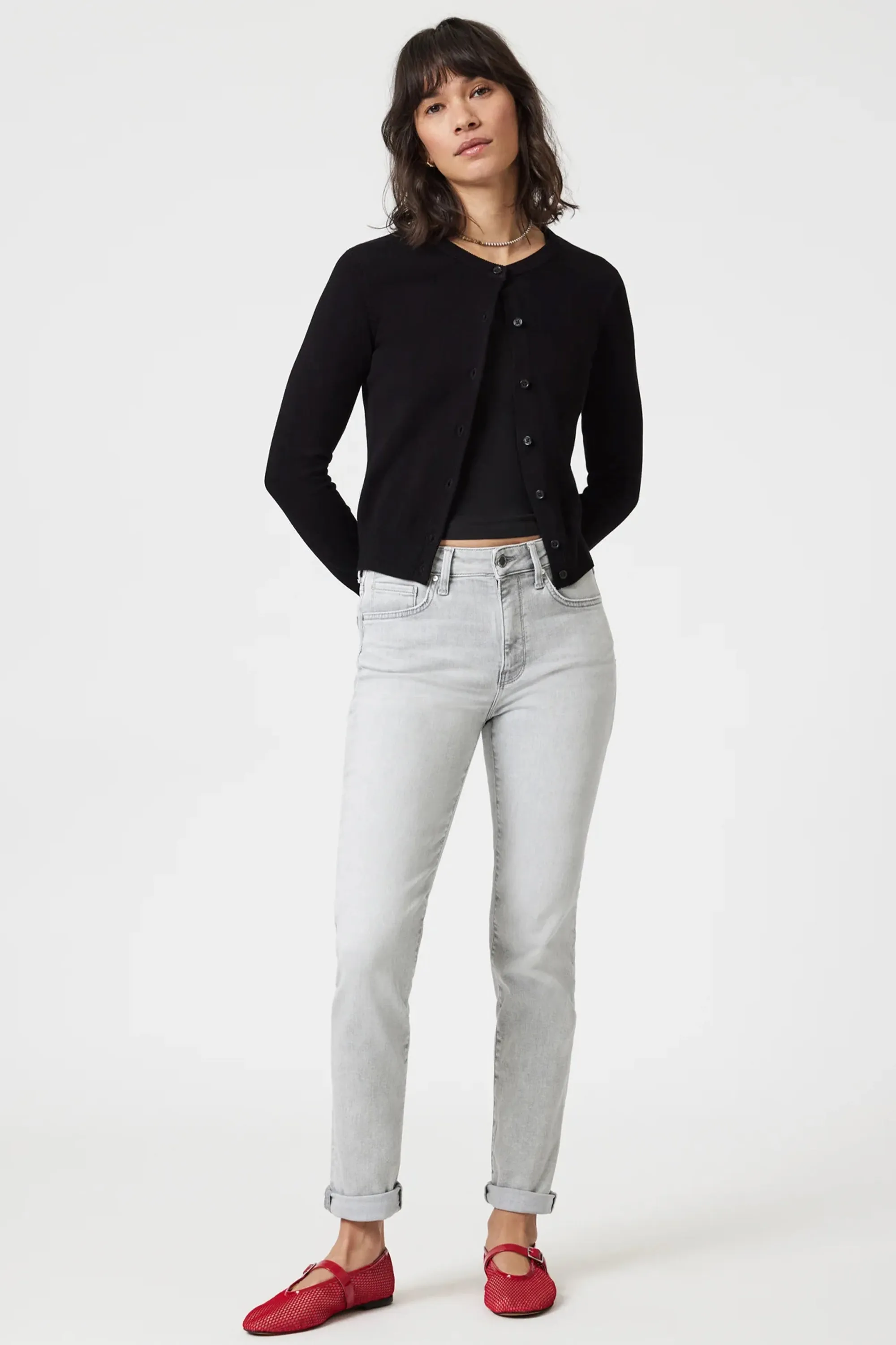 ICE GREY FEATHER KATHLEEN SLIM BOYFRIEND