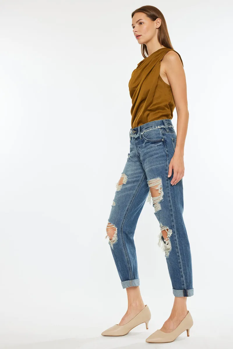 Janelle Mid Rise Boyfriend Jeans