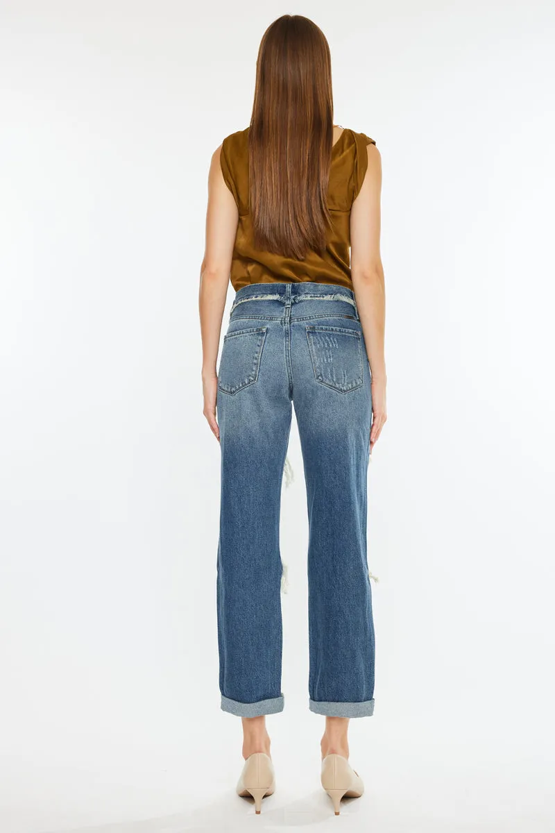Janelle Mid Rise Boyfriend Jeans