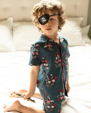 Jasper Boys Pirate Ship Print Shorty Set