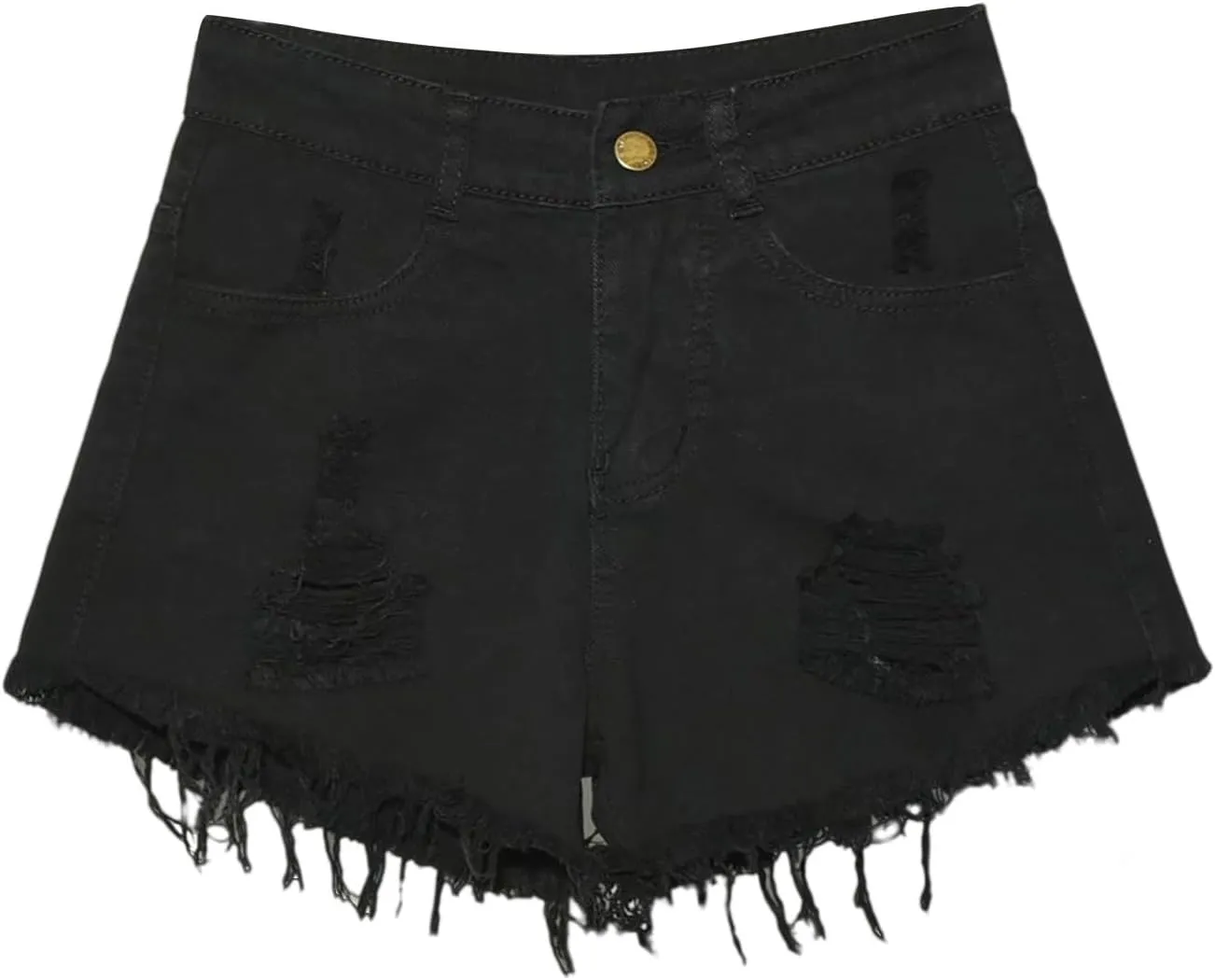 Jean Shorts for Women Trendy Summer Lightweight Trendy Ripped Distressed Denim Short Pants Elastic Waist Comfy Shorts