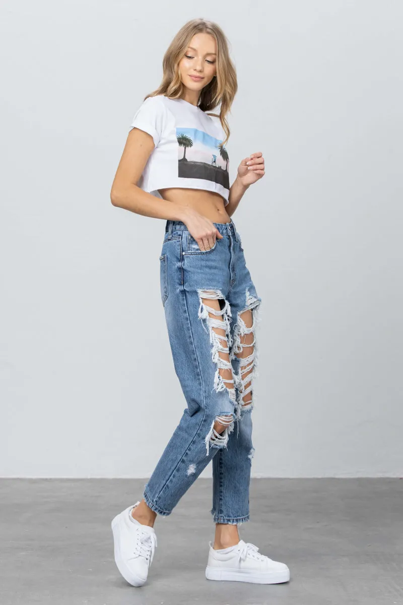 Last Project Heavy Destroyed Mom Jeans