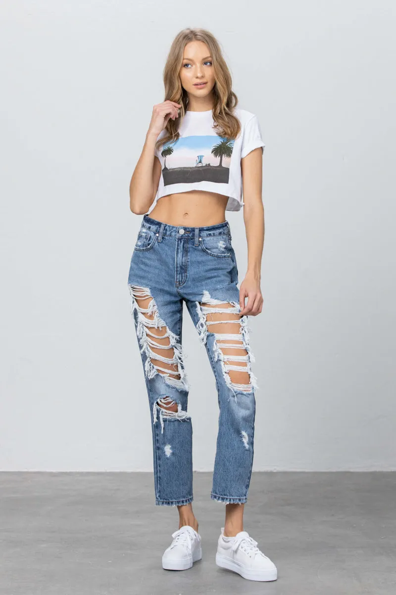 Last Project Heavy Destroyed Mom Jeans