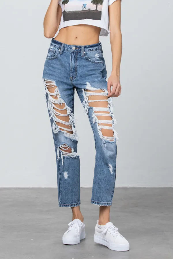 Last Project Heavy Destroyed Mom Jeans