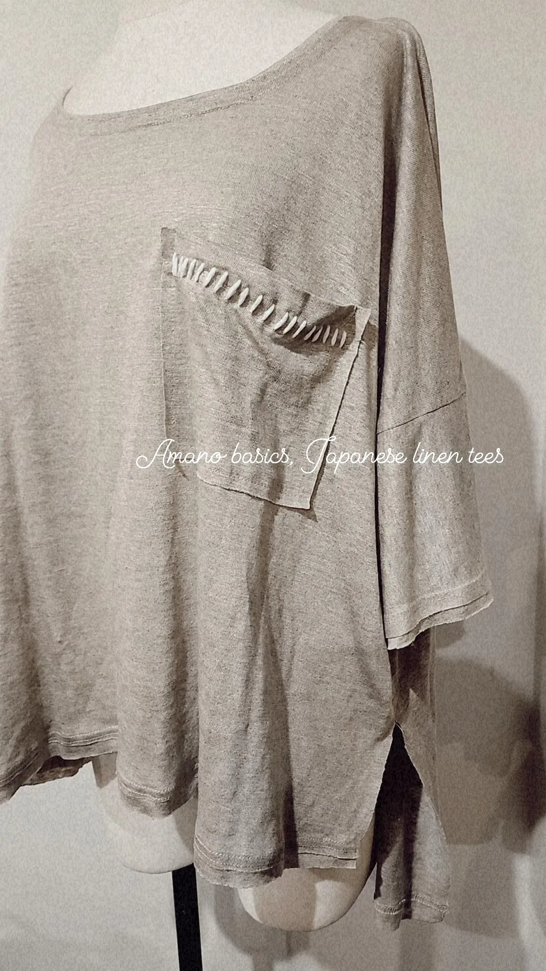 Linen Tee Top - Acid wash