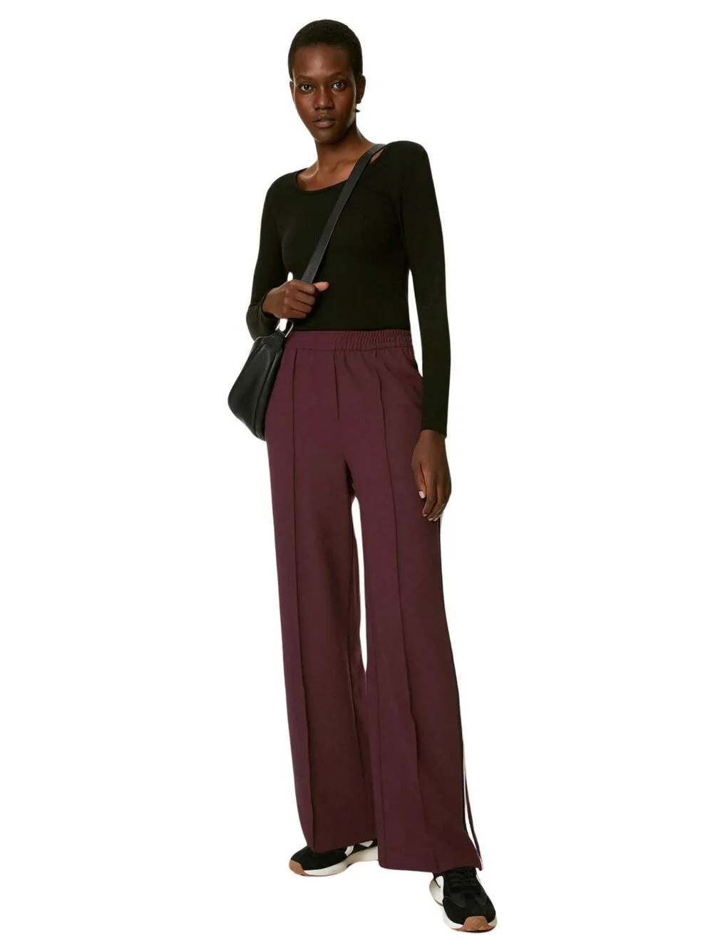 Marks & Spencer wide trousers, red wine