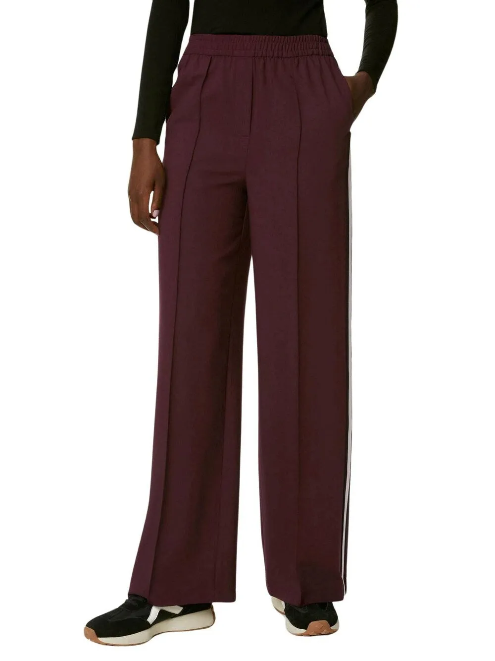 Marks & Spencer wide trousers, red wine