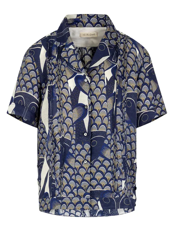 Santos Guayabera in Ink/Midnight Multi