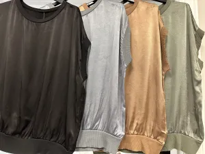 Silk Banded Bottom Top