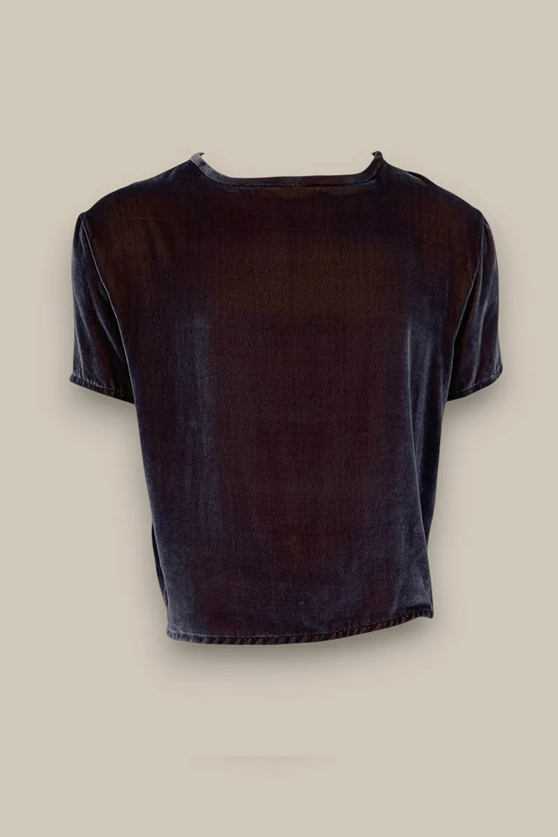 Silk Velvet T - Charcoal