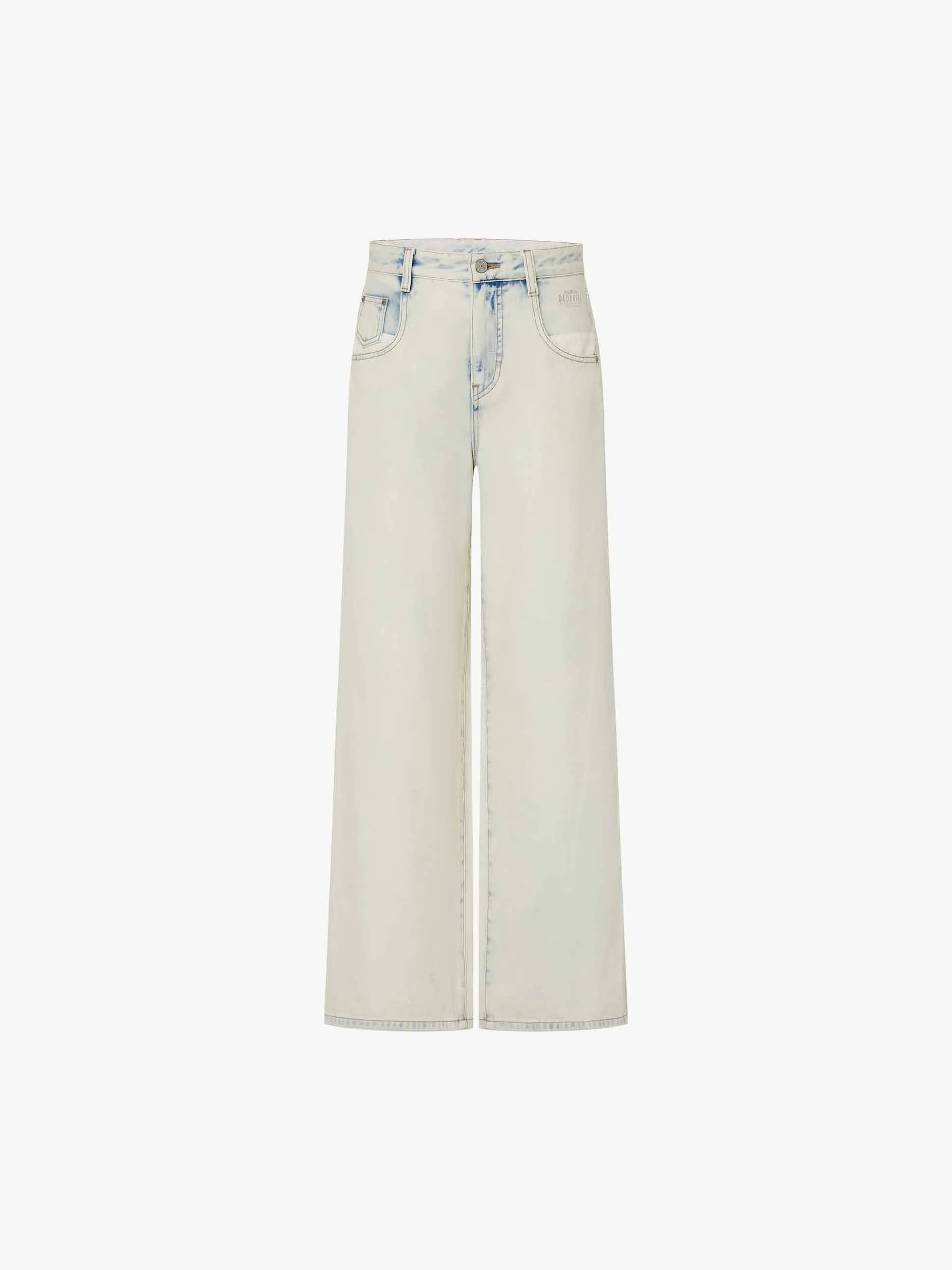 Snow Washed Blue Wide Jeans