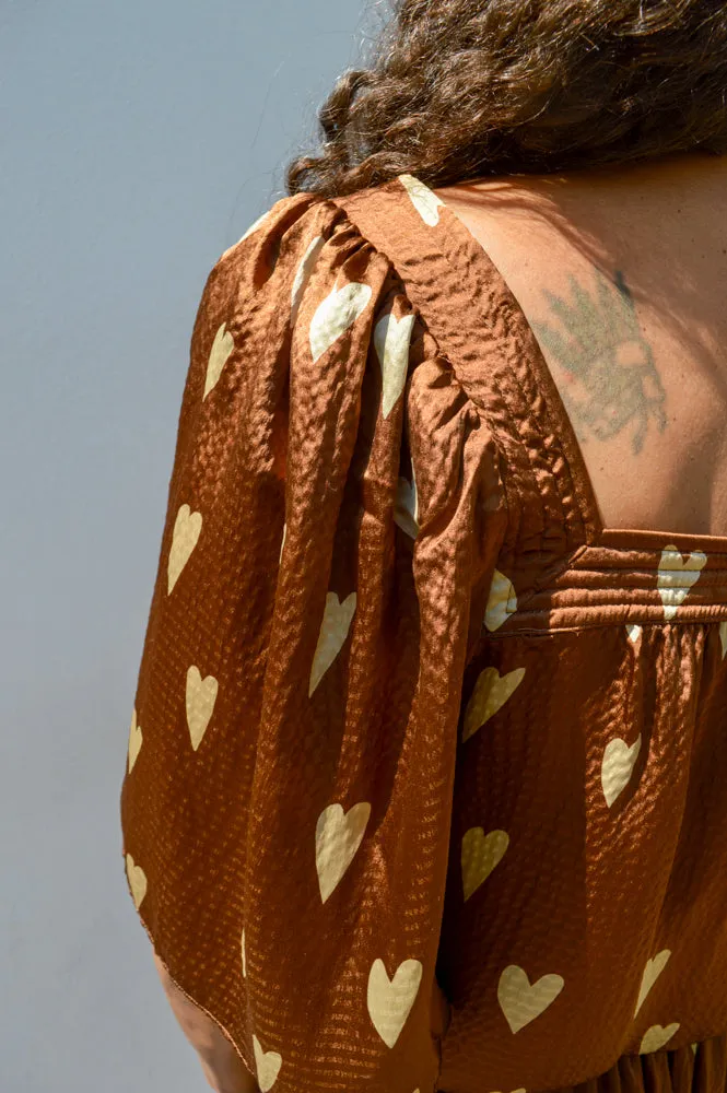 Stella Nova Heart Print Silk Top