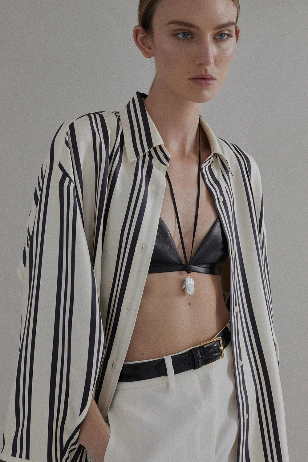Vivi Shirt in Cream/Black