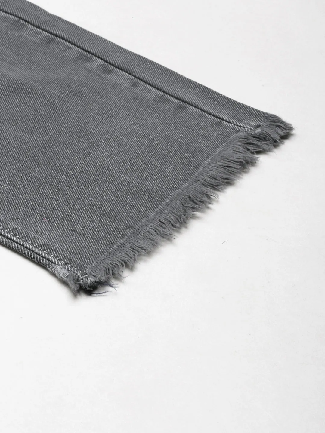 Women Grey Boyfriend Fit Heavy Denim Jeans