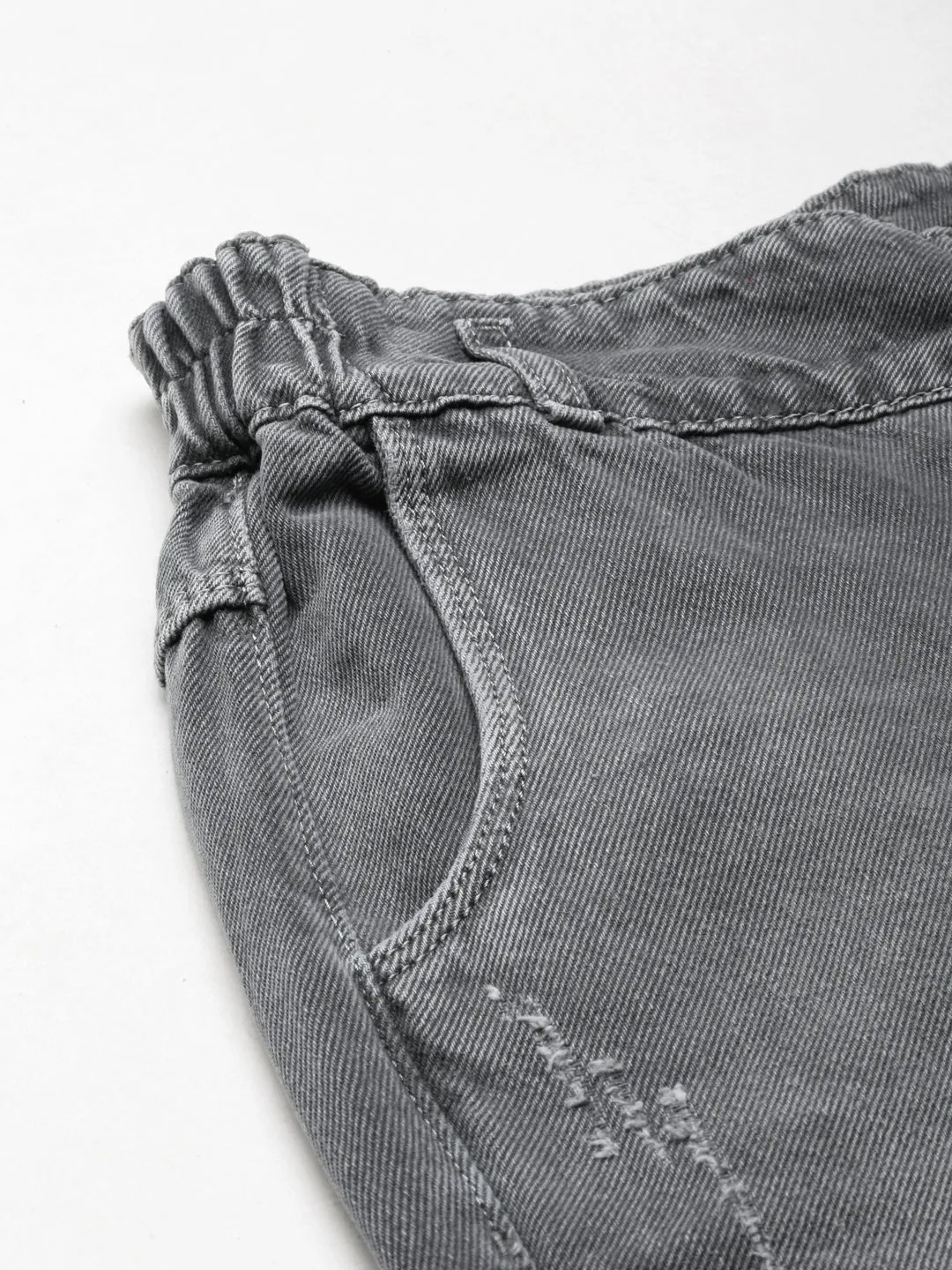 Women Grey Boyfriend Fit Heavy Denim Jeans